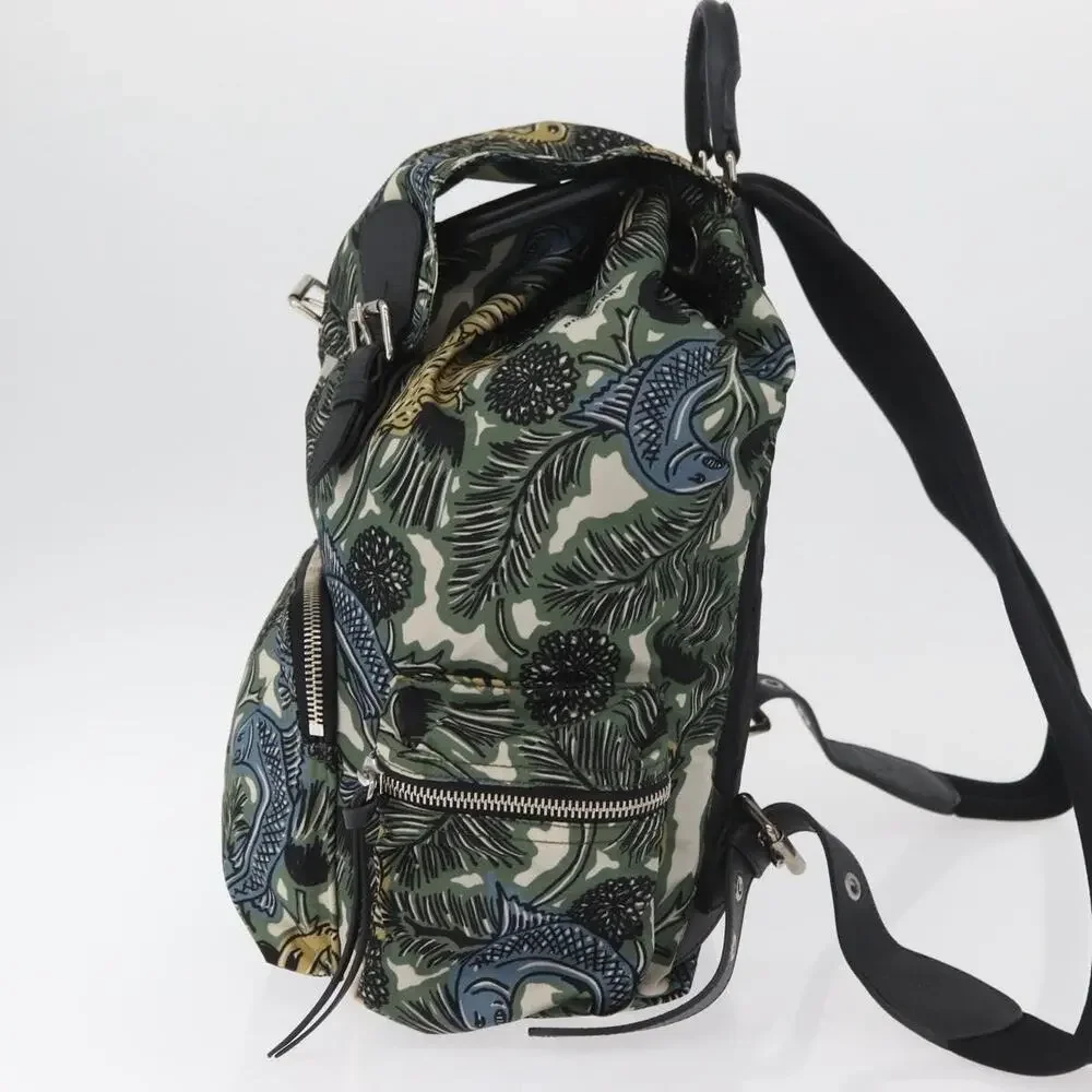 Burberry Nylon Green Silver Backpack